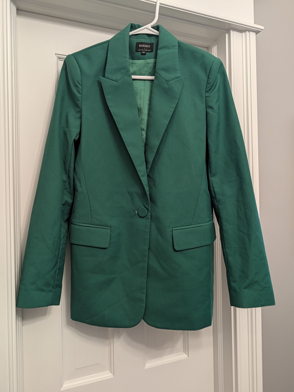 Bardot Emerald Green Tailored One-Button Blazer Suit Jacket